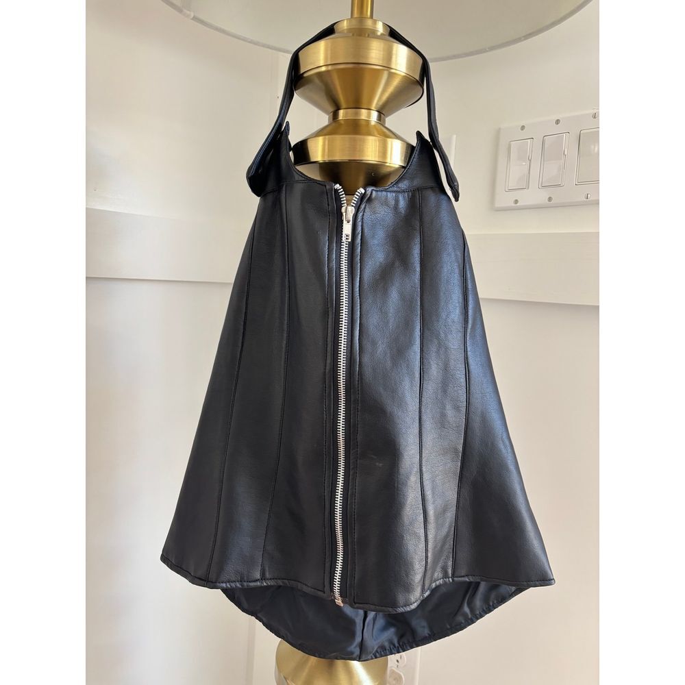Women's Motorcycle Side Lace Leather Vest. Adjustable halter. Steam punk, retro.